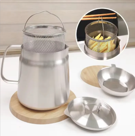 304 Stainless Steel Fry Oil Filter with Basket