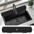 30 Inch Sink Splash Guard Large Size Kitchen Sink Splash Guard Longer Silicone Faucet Handle Drip Catcher Tray for Kitchen Countertop Bathroom Farmhouse (Black)