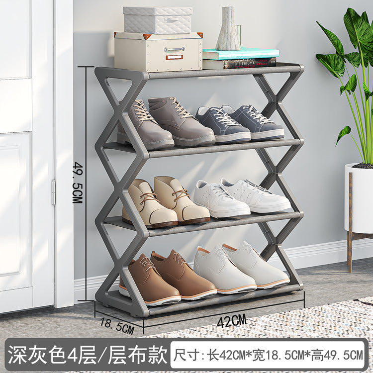 Dual-Tier X-Frame Shoe Organizer
