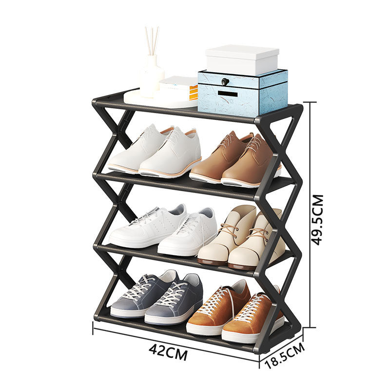 Dual-Tier X-Frame Shoe Organizer