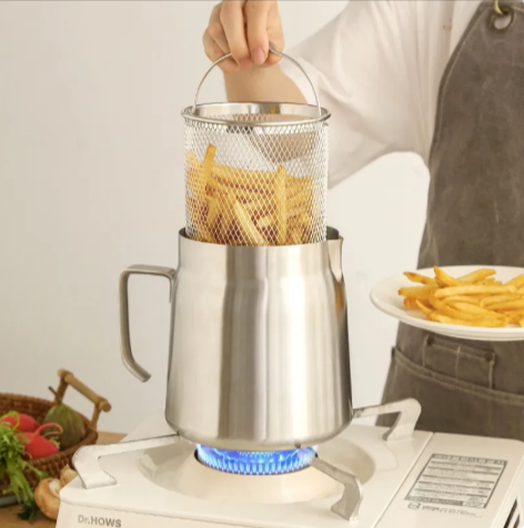 304 Stainless Steel Fry Oil Filter with Basket