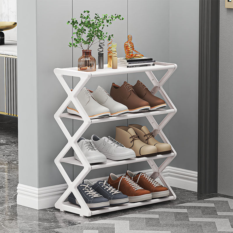 Dual-Tier X-Frame Shoe Organizer